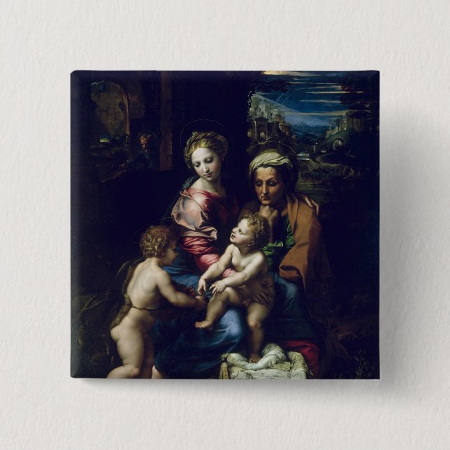 The Holy Family  c.1518 Pinback Button (Front)