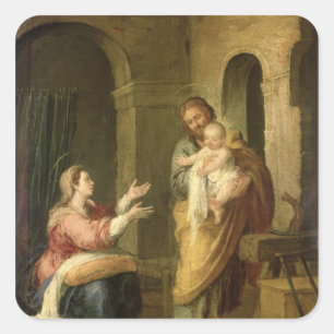 The Holy Family, c.1660-70 Square Sticker
