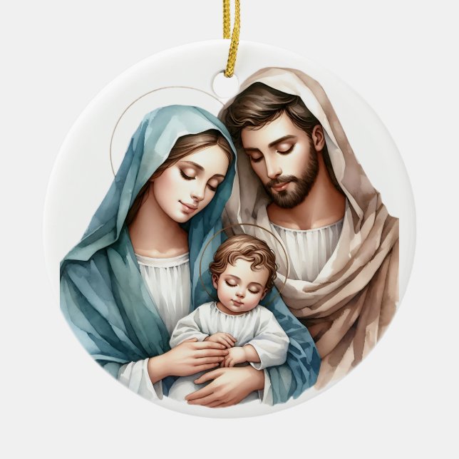 The Holy Family Ceramic Ornament (Front)