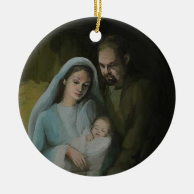 The Holy Family Ceramic Ornament (Front)