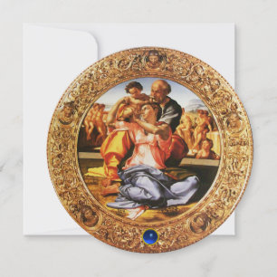 THE HOLY FAMILY CHRISTMAS PARTY Blue Sapphire Gem Invitation