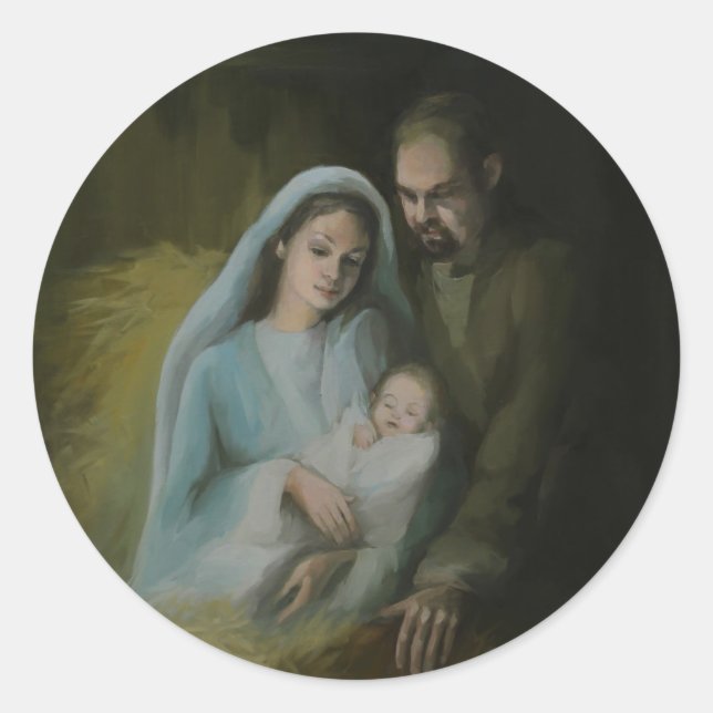 The Holy Family Classic Round Sticker (Front)