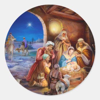 The Holy Family Classic Round Sticker by patrickhoenderkamp at Zazzle