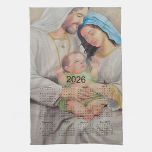 The Holy Family: Divine Love 2026 Calendar Kitchen Towel