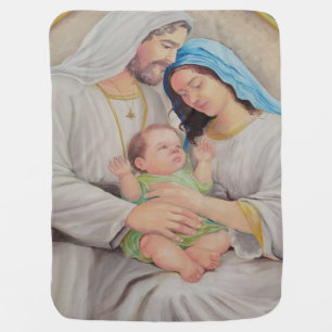 The Holy Family: Divine Love Portrait Baby Blanket