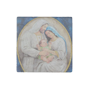The Holy Family: Divine Love Portrait Stone Magnet