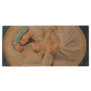 The Holy Family: Divine Love Portrait Wood Flash Drive