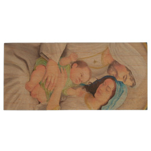 The Holy Family: Divine Love Portrait Wood Flash Drive