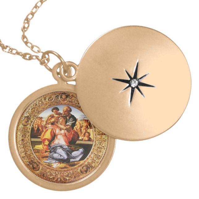 The Holy Family Gold Plated Necklace (Front)