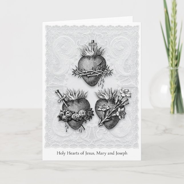 The Holy Family Holy Hearts Holiday Card (Front)
