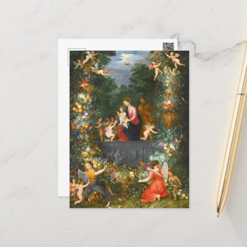 The Holy Family Jan Brueghel  Postcard