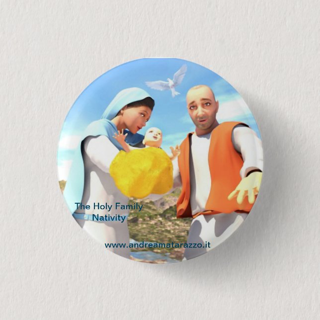 The Holy Family - Nativity   Button (Front)