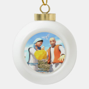 The Holy Family - Nativity Ceramic Ball Christmas Ornament