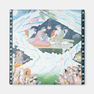The Holy Family of Shiva and Parvati Magnet