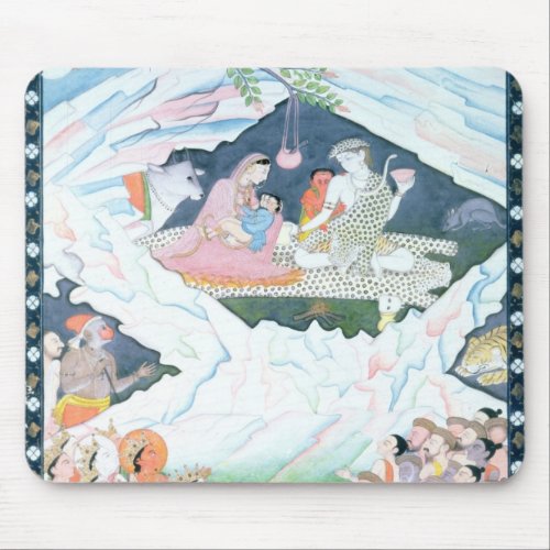 The Holy Family of Shiva and Parvati Mouse Pad