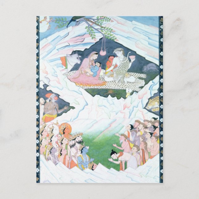 The Holy Family of Shiva and Parvati Postcard (Front)