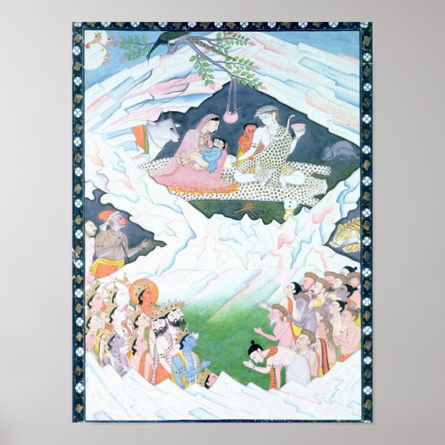 The Holy Family of Shiva and Parvati Poster (Front)