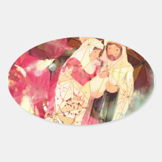 "The Holy Family" ~ Oval Sticker
