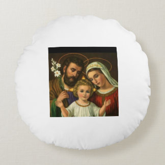 The Holy Family Round Pillow