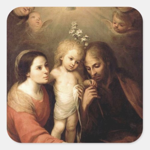 The Holy Family Sacrada Familia Square Sticker