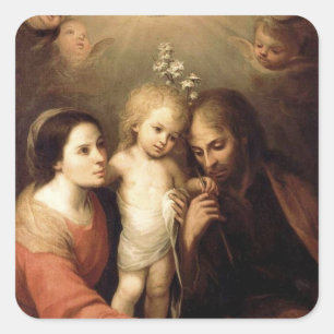 The Holy Family Sacrada Familia Square Sticker