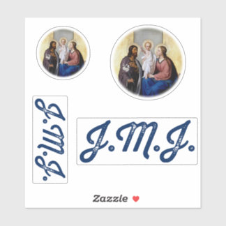 The Holy Family with JMJ Initials Catholic Iconogr Sticker