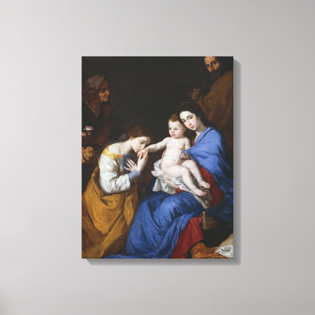 The Holy Family with Saints Anne and Catherine Canvas Print (Front)