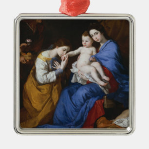 The Holy Family with Saints Anne and Catherine Metal Ornament