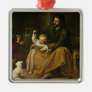 The Holy Family with the Little Bird, c.1650 Metal Ornament