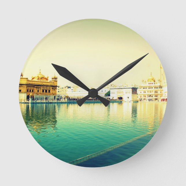 THE HOLY GOLDEN TEMPLE AMRISTAR PUNJAB ROUND CLOCK (Front)