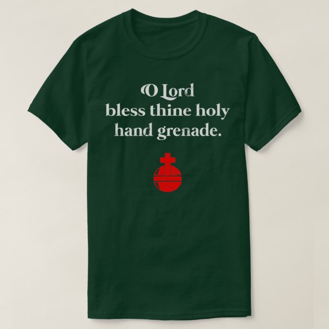 The Holy Hand Grenade Blessing British Comedy T-Shirt (Design Front)