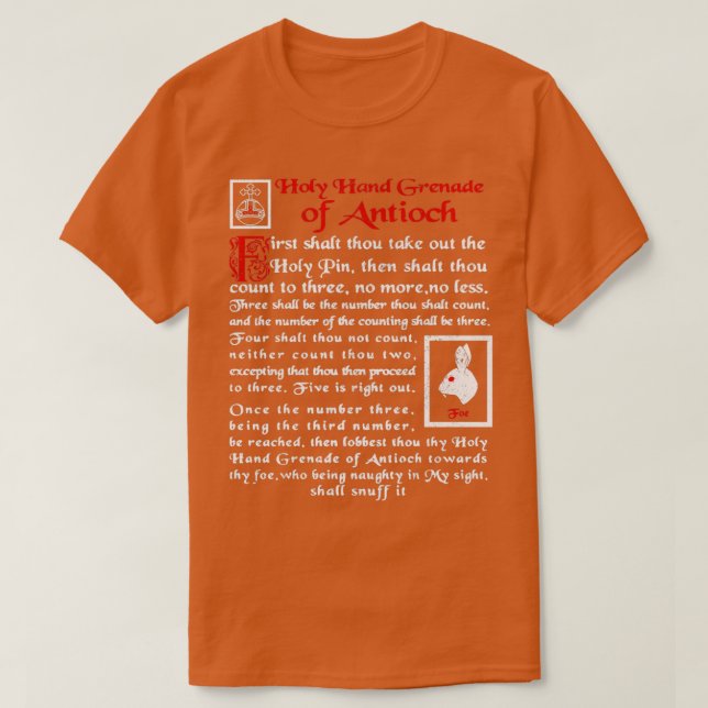 The Holy Hand Grenade of Antioch T-Shirt (Design Front)