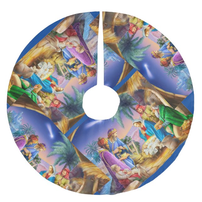 The holy night brushed polyester tree skirt (Front)