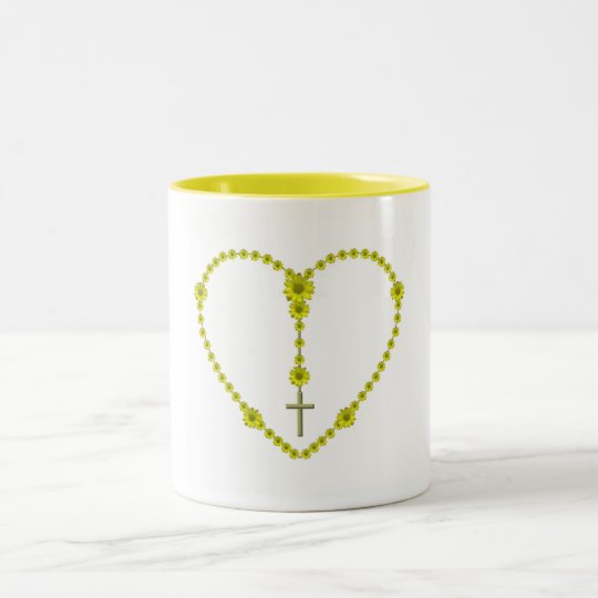 The Holy Rosary Two-Tone Coffee Mug