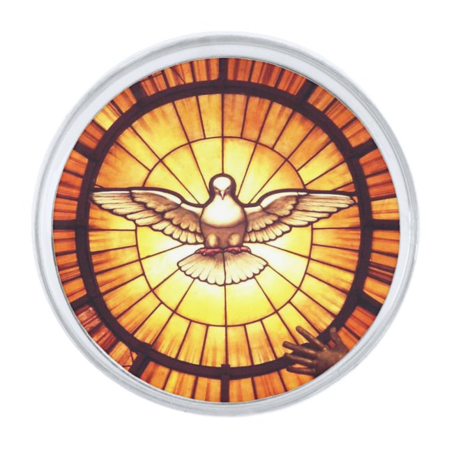 The Holy Spirit (Bernini) Silver Finish Lapel Pin (Front)