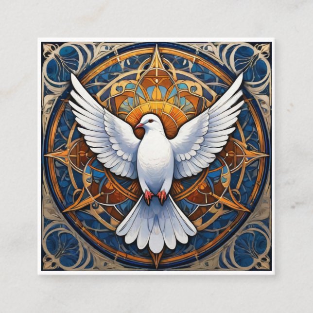 The Holy Spirit (dove) 1 Square Business Card (Front)