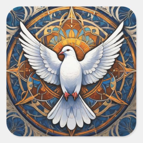 The Holy Spirit dove 1 Square Sticker