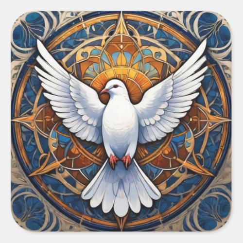 The Holy Spirit dove 2 Square Sticker