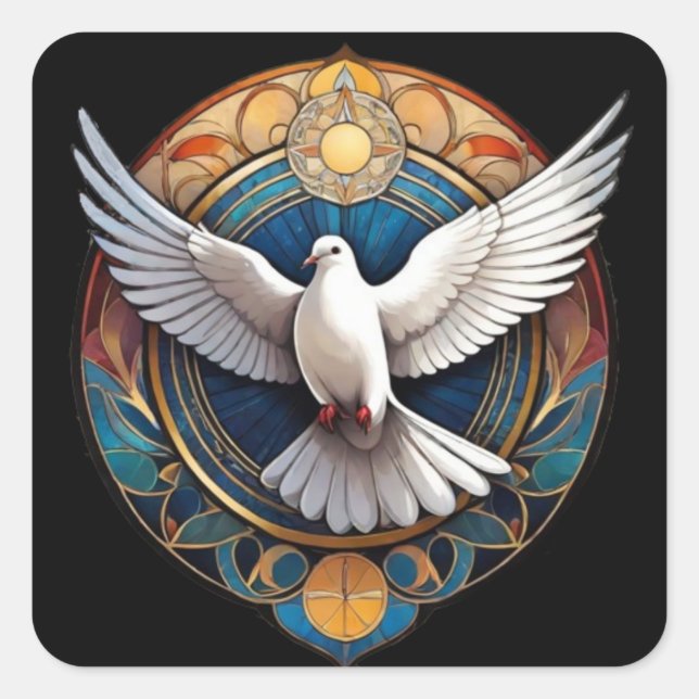 The Holy Spirit (dove) 3 Square Sticker (Front)