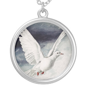 The holy spirit in the form of a Dove Silver Plated Necklace