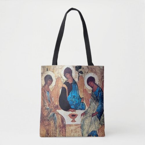 The Holy Trinity by Andrei Rublev Orthodox Icon Tote Bag