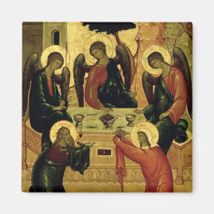 The Holy Trinity, Novgorod School, 15th century Magnet