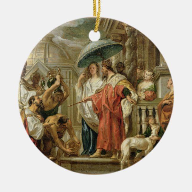 The Homage of Caliph Harun Al-Rashid to Charlemagn Ceramic Ornament (Front)