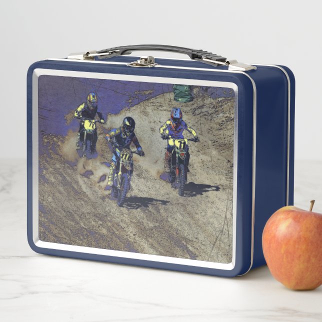 The Home Stretch! - Moto-x Racer Metal Lunch Box (In Situ)