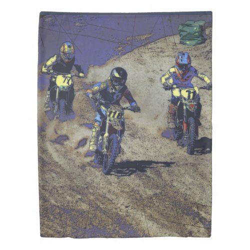 The Home Stretch _ Motocross Racer Duvet Cover