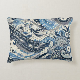 The Home Studio Indigo Bloom Accent Pillow