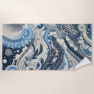 The Home Studio Indigo Bloom Beach Towel