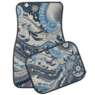 The Home Studio Indigo Bloom Car Floor Mat