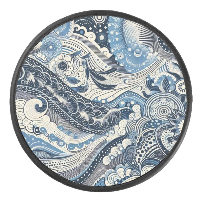 The Home Studio Indigo Bloom Hockey Puck (Front)