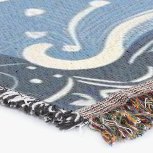 The Home Studio Indigo Bloom Throw Blanket (Corner)